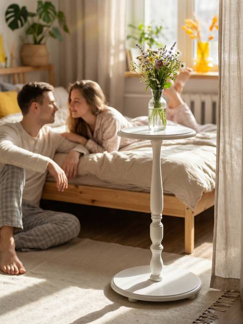 Подставка для цветов Селена белый