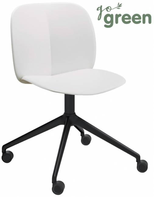 Стул офисный пластиковый Mentha Go Green черный, лен 540х520х800 мм