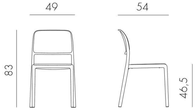 Стул пластиковый Riva Bistrot агава 490х540х830 мм