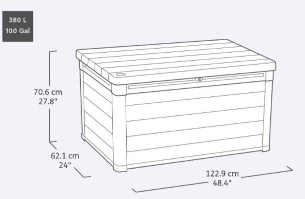 Сундук Кортина (Cortina box 380L) 380л, графит