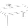 Столик пластиковый журнальный Sky Lounge Table черный 1000х600х400 мм
