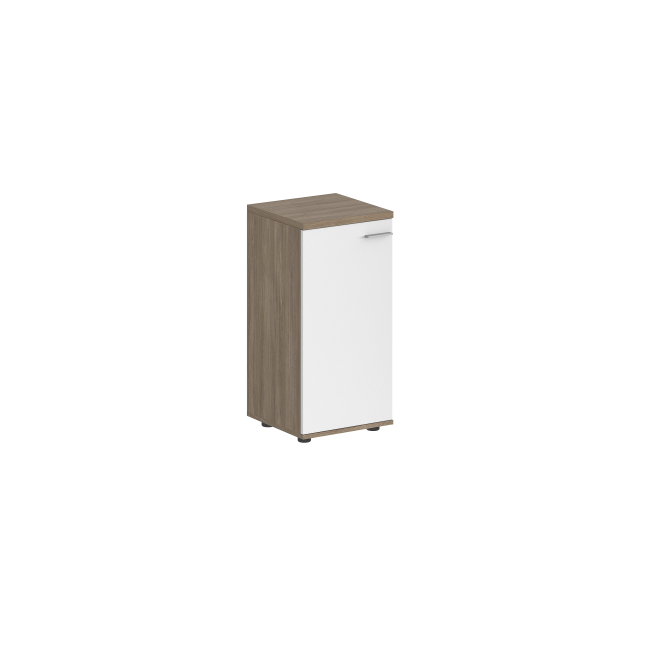 SG.806.OD.WH.L / Шкаф низкий 400х400х825, 1 дв., з.ст HDF, левый / корпус: дуб темный; фасад: белый