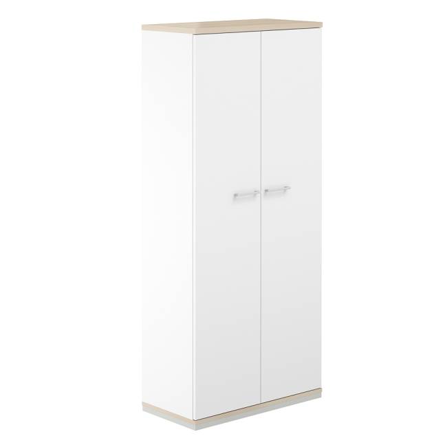 AG.210.WH.AR.WH / Шкаф 5 ур. 800х400х1833 с высокими дверями / корпус: белый, топ/дно: ак.равелло, фасады: белый