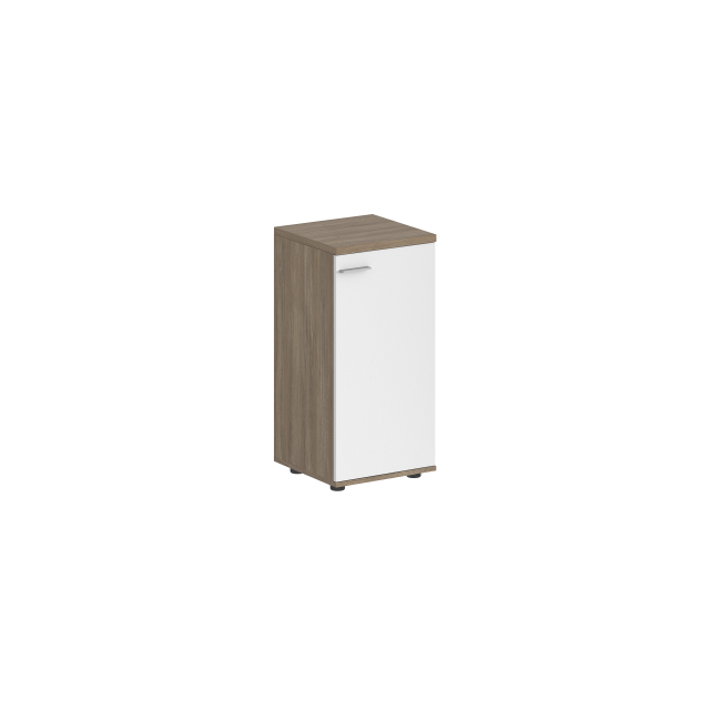 SG.806.OD.WH.R / Шкаф низкий 400х400х825, 1 дв., з.ст HDF, правый / корпус: дуб темный; фасад: белый