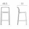 Стул пластиковый полубарный Net Stool Mini антрацит 485х510х900 мм