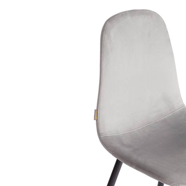Стул Бриз/Breeze (мод.JSC-58)/2 шт. в упаковке велюр/металл, 44х53х86см, серый HLR19/черный (Комплект из 2 шт.) серый Велюр/металл