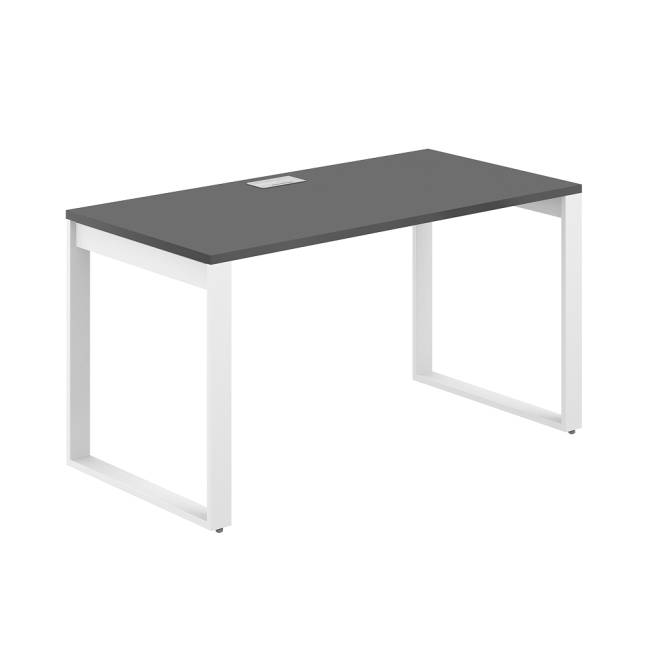 AG.104.AN.L.72.WH  / Стол 1200х700х750  / профиль О-образный: 70х20 белый; лючок: серебро; столешница: антрацит