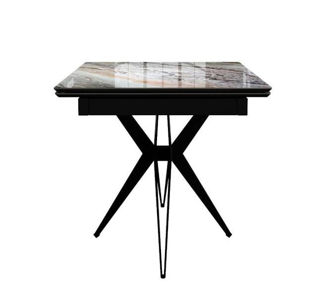 Стол DikLine DKS140 керамика Venetian Brown Light глянец, подстолье черное, опоры черные (2уп.)