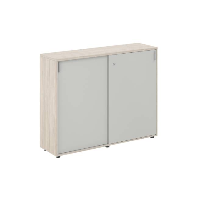 SG.712.OL.SH / Шкаф купе 1438х400х1125 средний, с замком / корпус: дуб светлый, фасады: серый бархат
