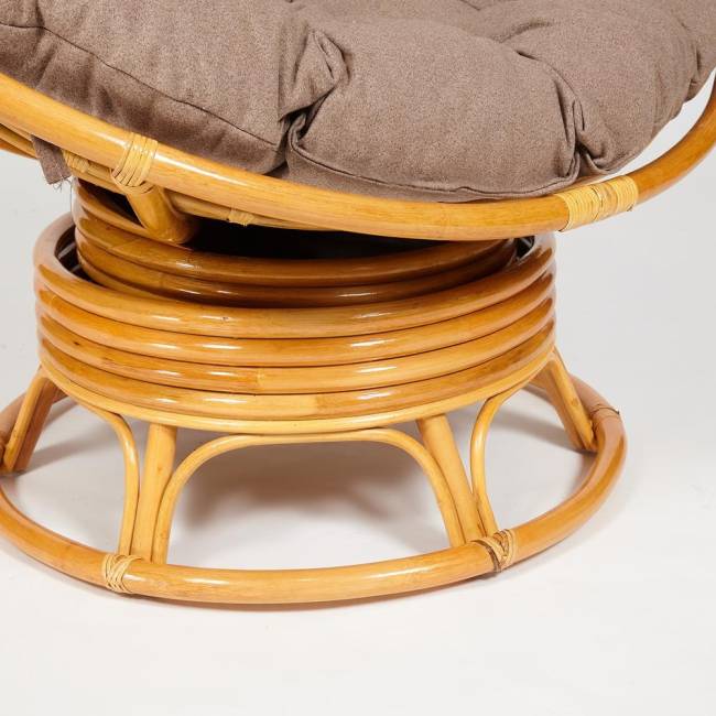 Кресло-качалка Папасан/Papasan (W 23/01 B) /с подушкой/ 115х78х104см, медовый, экошерсть коричневый, 1811-5 Honey (мед)