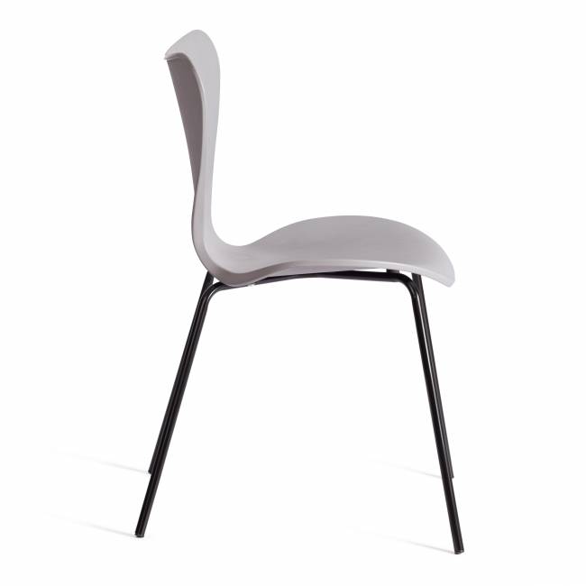 Стул Якобсен/Jacobsen (мод.DC 102-1)/1 шт. в упаковке пластик/металл, 45х54.5х80см, серый/черный серый пластик/металл