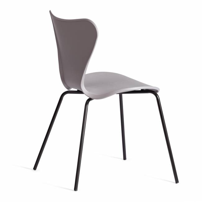 Стул Якобсен/Jacobsen (мод.DC 102-1)/1 шт. в упаковке пластик/металл, 45х54.5х80см, серый/черный серый пластик/металл