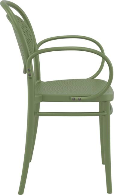Кресло пластиковое Marcel XL оливковый 570х520х850 мм