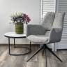 Стул ДАВЕН (DAVEN) 360 град, цвет СЕРЫЙ RIELY-450 /  G1038-04 , ткань  /ТЕМНО-СЕРЫЙ каркас, ®DISAUR