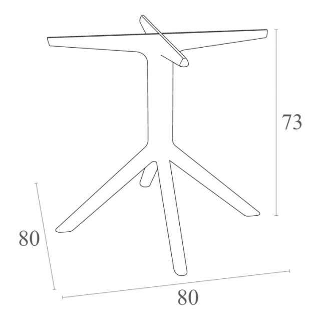 Подстолье пластиковое Sky Legs бежевый 800х800х730 мм