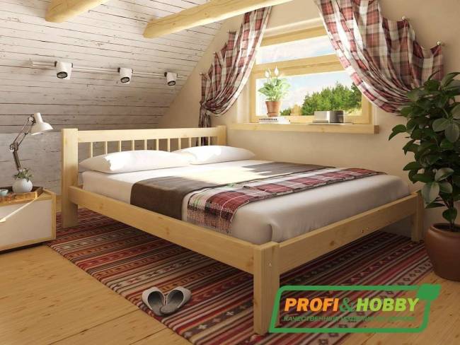 Кровать деревянная "Дачная" 1400 х 2000, сосна