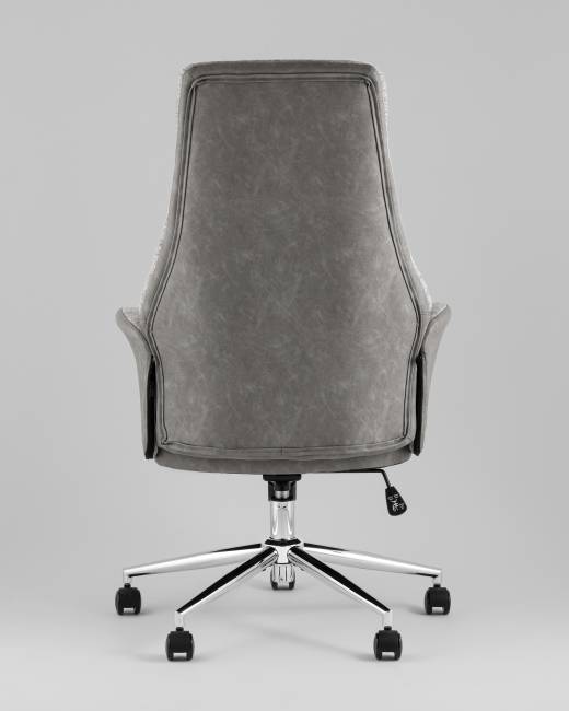 Кресло офисное TopChairs Neoma светло-серый экокожа ткань