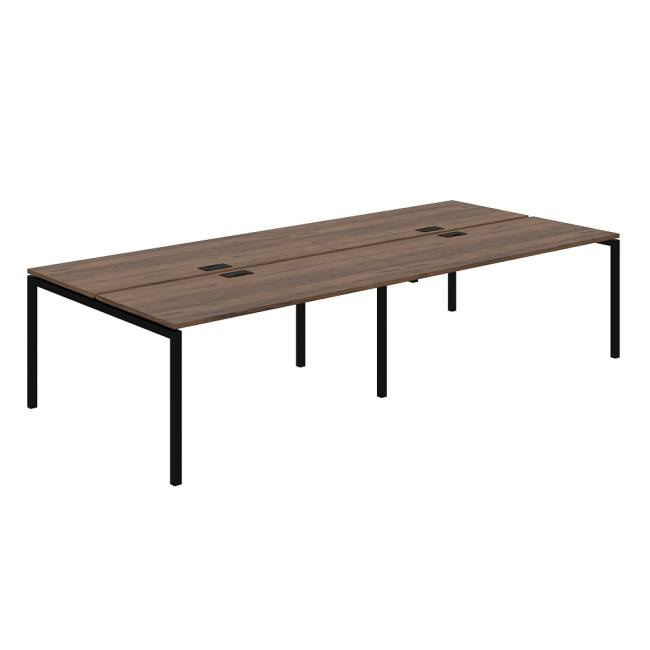 SG.256.DM.44.BL / Рабочая станция 3200х1438х750 / профиль: 40х40 черный столешница: дуб модена