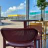 Стул пластиковый полубарный Nuta Stool 68 бордовый 485х470х920 мм