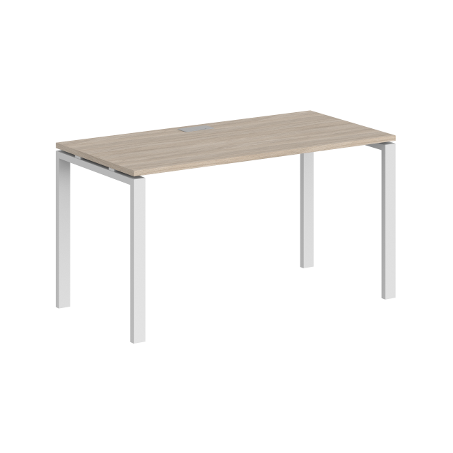 SG.206.OL.63.WH / Стол 1600х700х750 / профиль: 60х30 белый; столешница:  дуб светлый