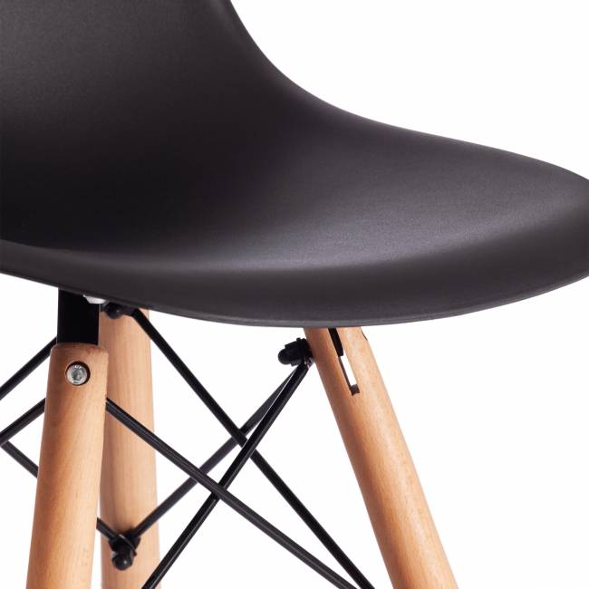 Стул барный Синди Бар Чаир/Cindy Bar Chair (мод.80-1)/2 шт. в упаковке дерево бук/металл/пластик, 50х51х109см, черный 3010/ натуральный (Комплект из 2 шт.) черный дерево бук/металл/пластик