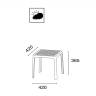 Столик пластиковый для шезлонга Wave Side Table антрацит 420х420х365 мм