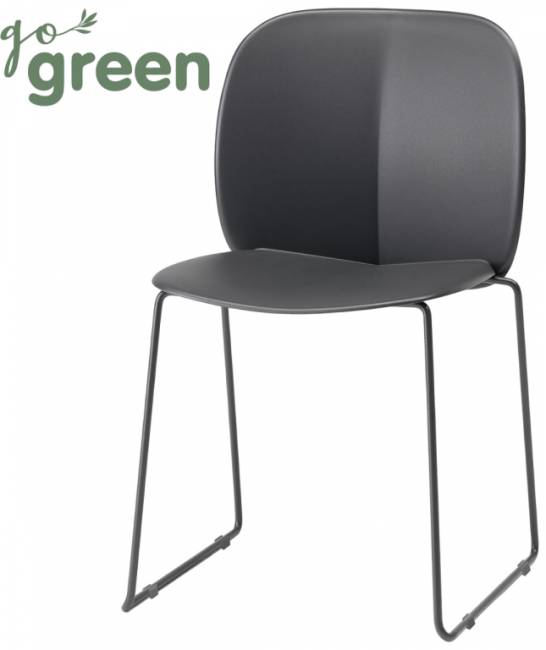Стул пластиковый на полозьях Mentha Go Green антрацит 500х520х800 мм