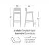 Стул пластиковый полубарный Abuela Stool 67 песочный 500х440х910 мм