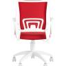 Кресло офисное Topchairs ST-BASIC-W спинка белая сетка сиденье красная ткань крестовина белый пластик