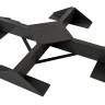 Зонт профессиональный двухкупольный 2.9х6.3 м Galaxia Dual T Timber имитация ироко, серебристо-серый 2900х6300 мм