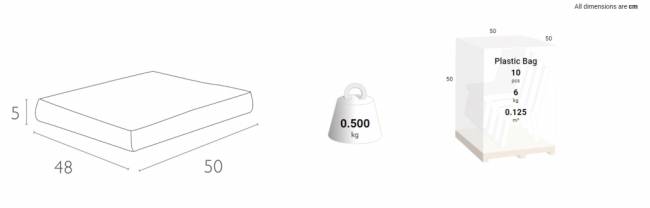 Подушка для кресла Paris Lounge бежевый 500х480х50 мм