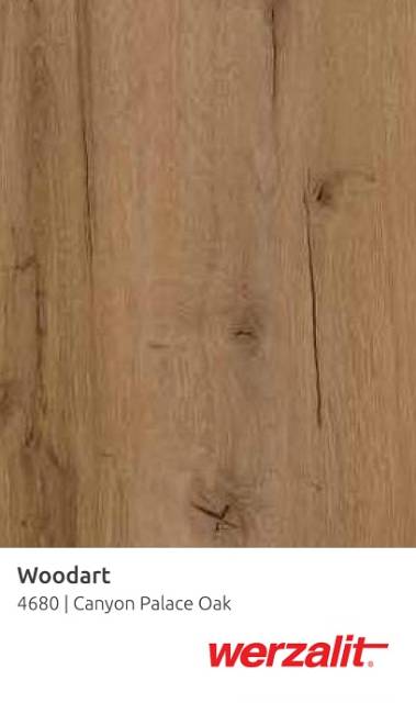 Столешница прямоугольная Werzalit Woodart каньонский дворцовый дуб 800х1200х20.5 мм