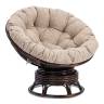 Кресло-качалка Папасан/Papasan (W 23/01 B) /с подушкой/ 115х78х104см, античный черно-коричневый, подушка рогожка, меланж Antique brown (античный черно-коричневый)