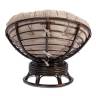 Кресло-качалка Папасан/Papasan (W 23/01 B) /с подушкой/ 115х78х104см, античный черно-коричневый, подушка рогожка, меланж Antique brown (античный черно-коричневый)