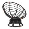 Кресло-качалка Папасан/Papasan (W 23/01 B) /с подушкой/ 115х78х104см, античный черно-коричневый, подушка рогожка, меланж Antique brown (античный черно-коричневый)