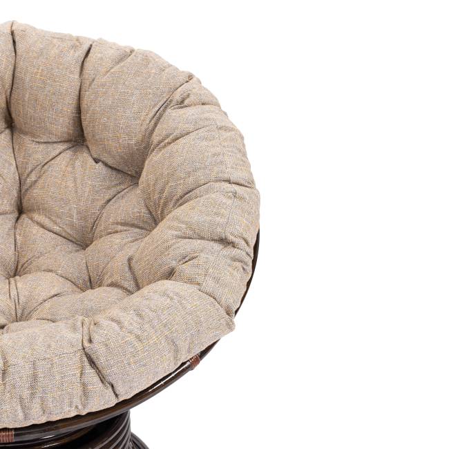 Кресло-качалка Папасан/Papasan (W 23/01 B) /с подушкой/ 115х78х104см, античный черно-коричневый, подушка рогожка, меланж Antique brown (античный черно-коричневый)