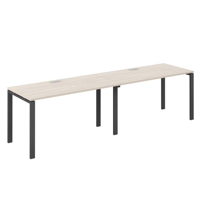 SG.222.OL.63.AN / Рабочая станция s-b-s 2400х700х750 / профиль: 60х30 антрацит; столешница: дуб светлый