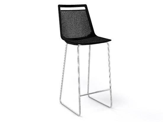Стул пластиковый барный Akami ST 76 черный 500х550х1130 мм