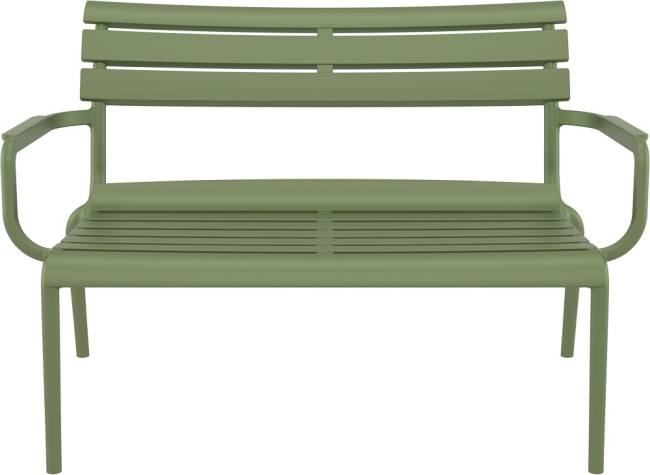 Диван пластиковый двухместный Paris Lounge оливковый 1160х700х750 мм