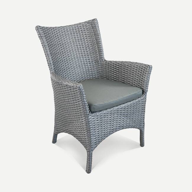 Кресло Kipr (с упаковкой) Серебро, RAL 7030, Oxford 600D PU dark grey, двойная трубка