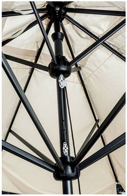Зонт профессиональный телескопический 4х4 м Leonardo Telescopic антрацит, слоновая кость 4000х4000 мм