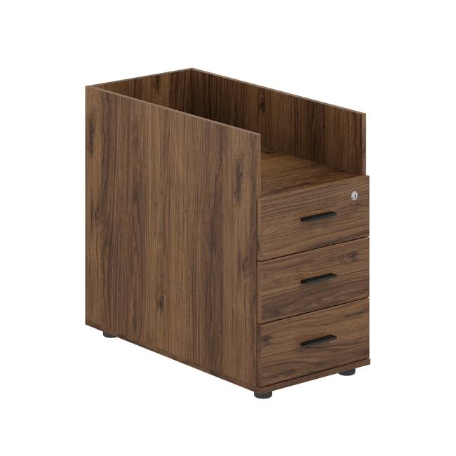 SG.513.DM.DM / Тумба приставная 400х800х725 с 3 ящ. и нишей, с замком без топа / корпус: дуб модена; фасады: дуб модена