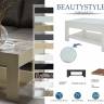 Стол журнальный BeautyStyle 26 графит светлый U708/стекло белое
