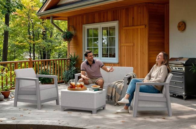 Комплект мебели Сканди (Scandi Linea 2 Seater Set) пепельно серый