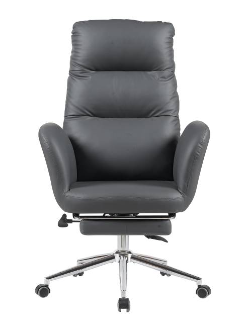 Кресло руководителя TopChairs Solid с оттоманкой серый