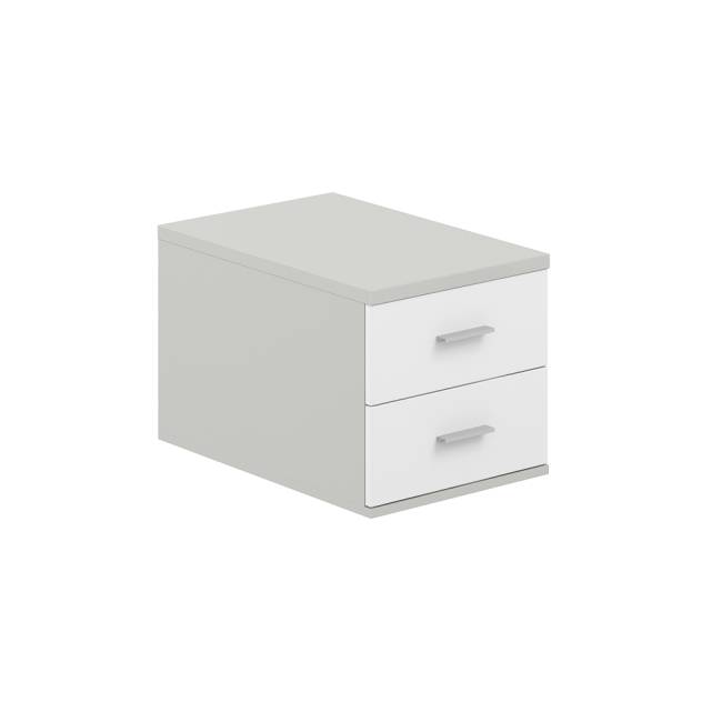 SG.538.SH.WH / Подвесная тумба с 2 ящ., 800, 400х616х342 / корпус: серый бархат; фасады: белый