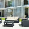 Комплект пластиковой плетеной мебели Monaco Lounge Set XL антрацит