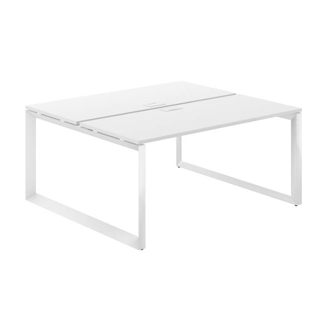PR.246.WH.O59.WH / Рабочая станция 1600х1438х750 / профиль: 59х59 белый; столешница: белый