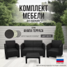 Комплект мебели АНАПА TERRACE цвет венге из пластика под искусственный ротанг