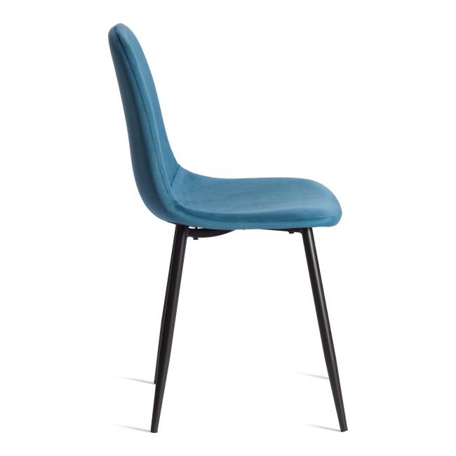 Стул Бриз/Breeze (мод.4724) велюр/металл, 44х53х87см, темно-бирюзовый (HLR62)/черный (Комплект из 4 шт.) синий Велюр/металл